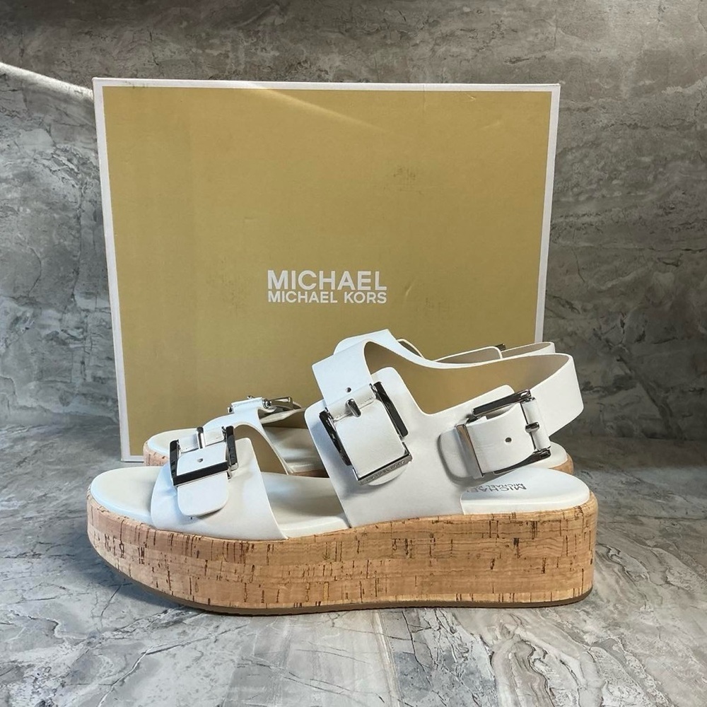 Michael Kors Colby Leather Flatform Sandal - Picture 4 of 5